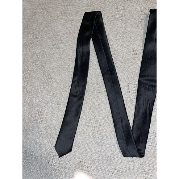 Stacy Adams Men’s Dress Tie Size 57” 4” Solid Black Polyester Business Formal - Picture 12 of 12